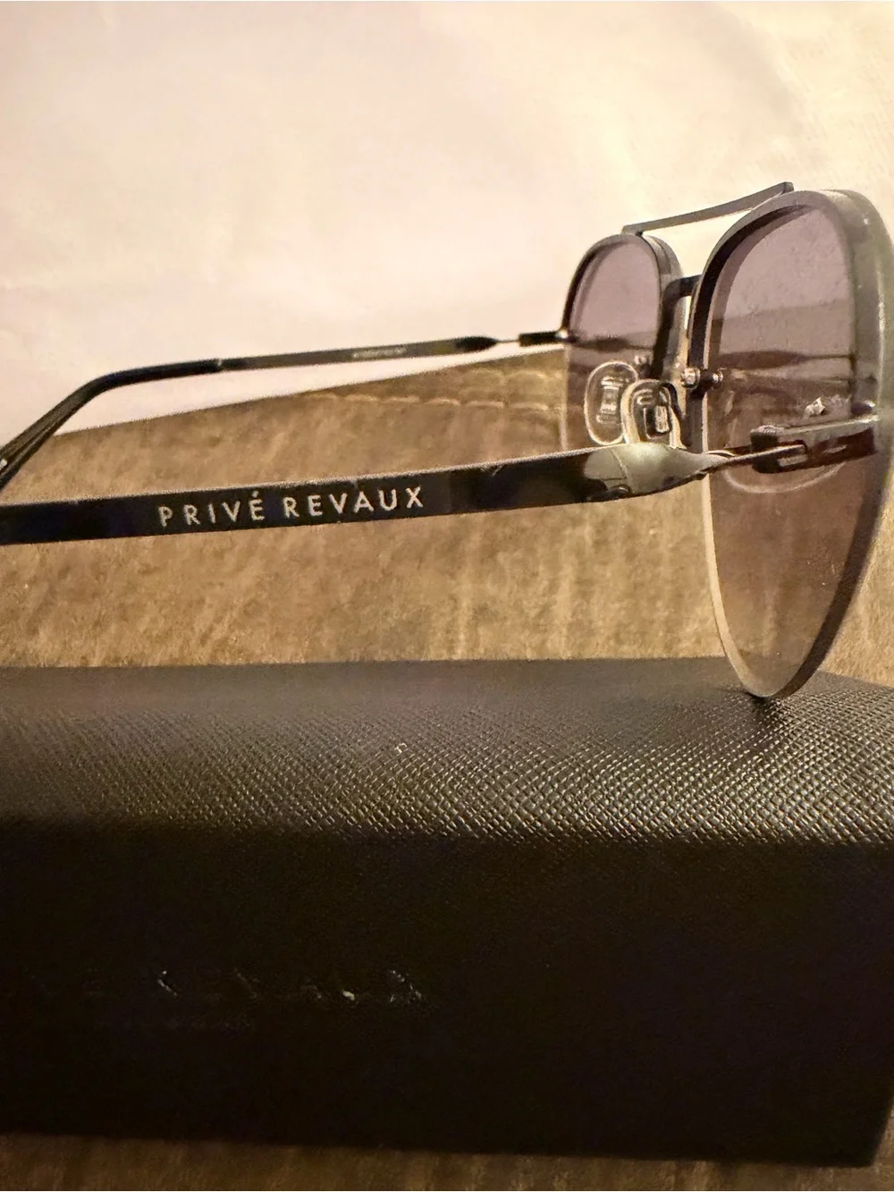 Privé Revaux The Bijou 807 Black Aviator Sunglasses